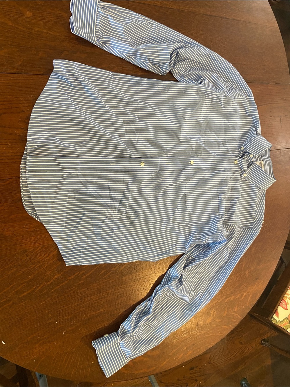 Brooks Brothers Light Blue and White Pinstripe Dress Shirt